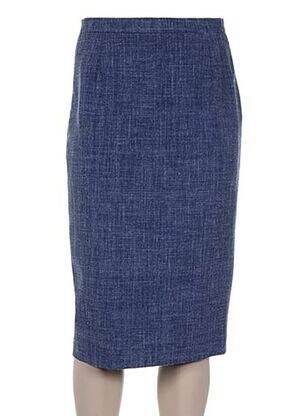 Jupe mi-longue coupe droite bleu WEINBERG femme