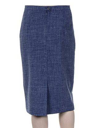 Jupe mi-longue coupe droite bleu WEINBERG femme