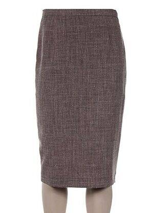 Jupe mi-longue coupe droite marron WEINBERG femme
