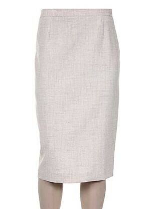 Jupe mi-longue coupe droite beige WEINBERG femme