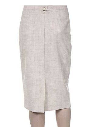 Jupe mi-longue coupe droite beige WEINBERG femme