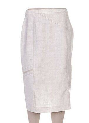 Jupe mi-longue coupe droite beige PAUPORTÉ femme