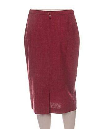 Jupe mi-longue coupe droite marron PAUPORTÉ femme