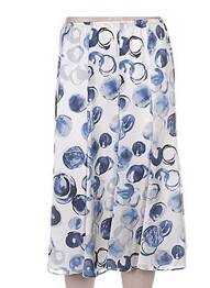 Jupe mi-longue taille élastique bleu WEINBERG femme