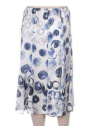 Jupe mi-longue taille élastique bleu WEINBERG femme