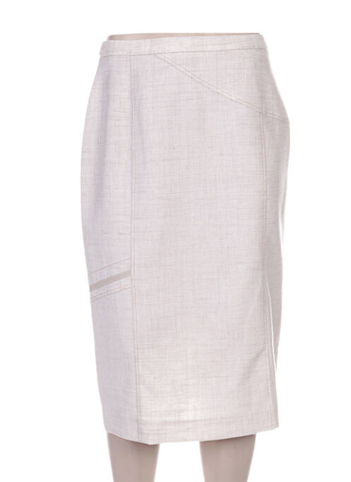 Jupe mi-longue coupe droite beige PAUPORTÉ femme