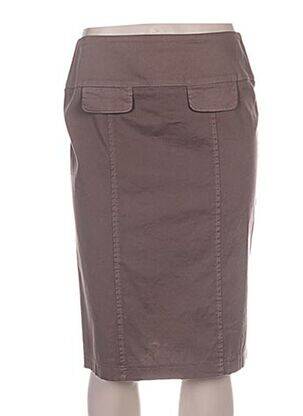Jupe mi-longue coupe droite marron WEINBERG femme