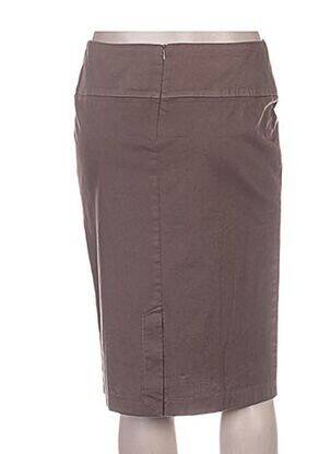 Jupe mi-longue coupe droite marron WEINBERG femme