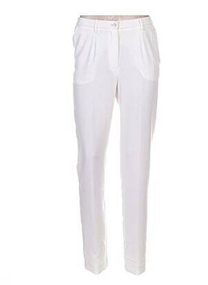 Pantalon droit fermeture zippée sous rabat boutonné blanc WEINBERG femme