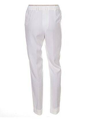 Pantalon droit fermeture zippée sous rabat boutonné blanc WEINBERG femme