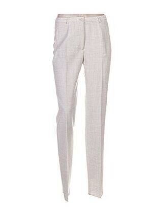 Pantalon droit fermeture zippée sous rabat boutonné taille normale beige PAUPORTÉ femme
