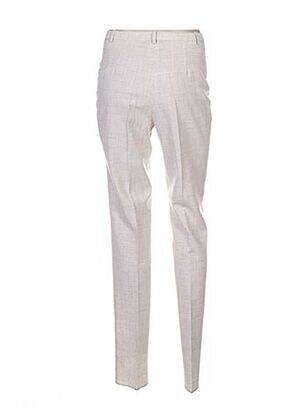 Pantalon droit fermeture zippée sous rabat boutonné taille normale beige PAUPORTÉ femme