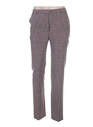Pantalon droit fermeture zippée sous rabat boutonné marron WEINBERG femme