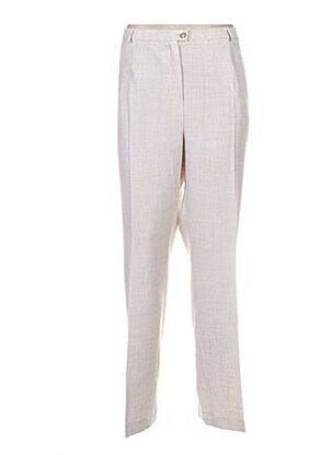 Pantalon droit fermeture zippée sous rabat boutonné beige WEINBERG femme