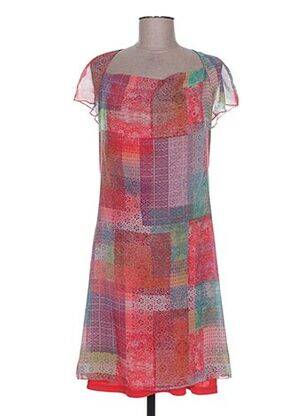 Robe mi-longue manches courtes manches courtes rouge TERRE DE FÉES femme