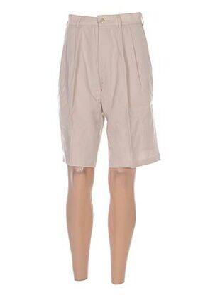 Bermuda taille haute taille haute beige LEONE femme