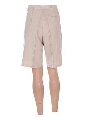 Bermuda taille haute taille haute beige LEONE femme