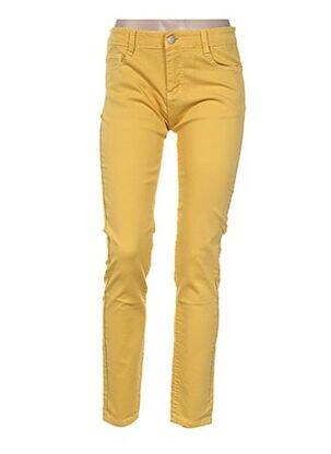Pantalon slim taille basse taille basse jaune FREE FOR HUMANITY femme