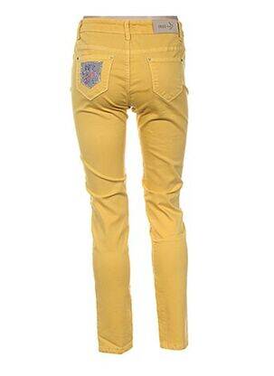 Pantalon slim taille basse taille basse jaune FREE FOR HUMANITY femme