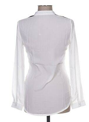 Blouse légère et transparente manches longues blanc BY MONSHOWROOM femme