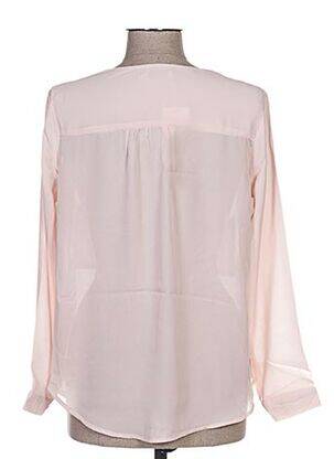 Blouse légère et transparente manches longues rose BY MONSHOWROOM femme