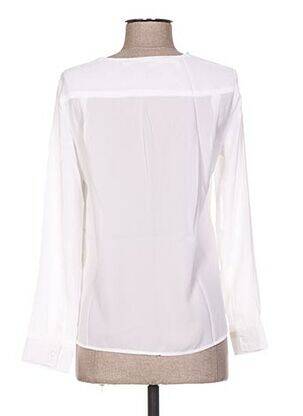 Blouse légère et transparente manches longues blanc BY MONSHOWROOM femme