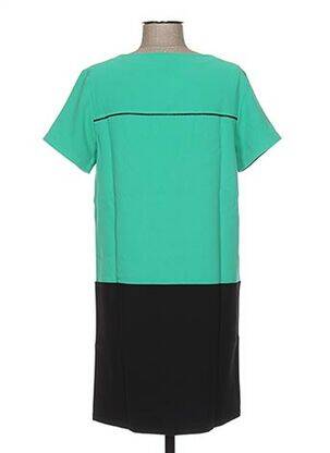 Robe courte fermeture zippée au dos manches courtes vert CLO&SE femme