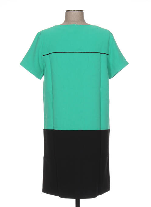Robe courte fermeture zippée au dos manches courtes vert CLO&SE femme