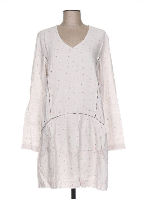 Robe courte manches longues manches longues beige CLO&SE femme