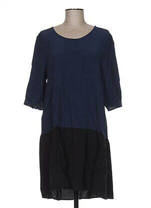 Robe mi-longue manches 3/4 manches 3/4 bleu CLO&SE femme