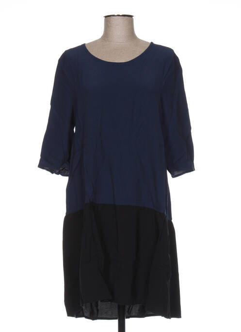Robe mi-longue manches 3/4 manches 3/4 bleu CLO&SE femme