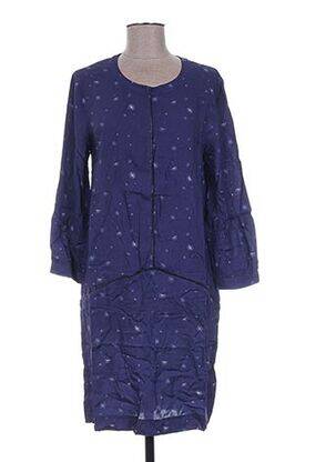 Robe mi-longue manches longues manches longues bleu CLO&SE femme