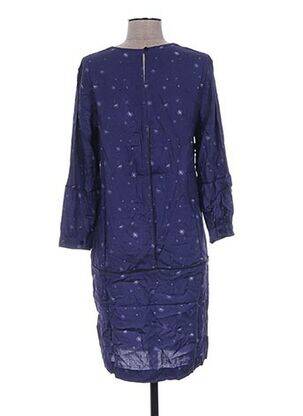 Robe mi-longue manches longues manches longues bleu CLO&SE femme