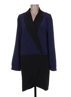 Robe mi-longue manches longues manches longues bleu CLO&SE femme