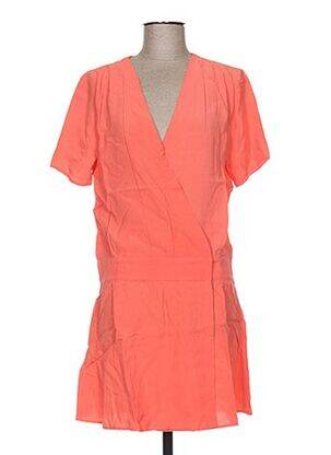 Robe mi-longue manches courtes manches courtes orange CLO&SE femme
