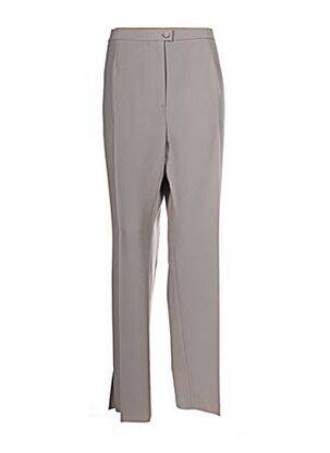 Pantalon chino fermeture zippée sous rabat boutonné gris KARTING femme