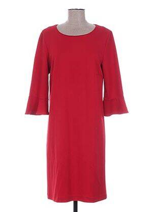 Robe mi-longue manches 3/4 manches 3/4 rouge BRANDTEX femme