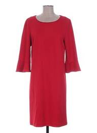 Robe mi-longue manches 3/4 manches 3/4 rouge BRANDTEX femme