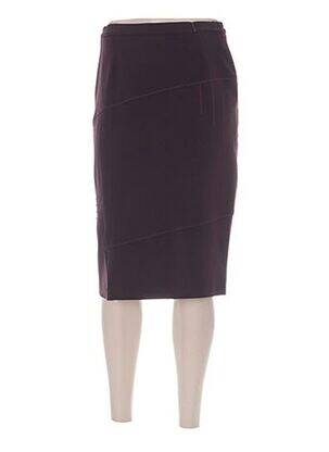 Jupe mi-longue taille à pinces violet GUY DUBOUIS femme