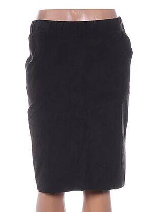 Jupe mi-longue coupe droite noir ICHI femme