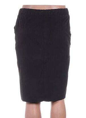 Jupe mi-longue coupe droite noir ICHI femme