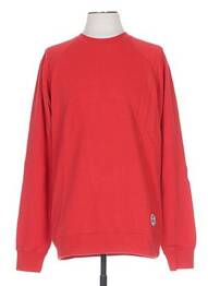 Sweat-shirt finition bords-côtes manches longues rouge FRENCH DISORDER homme
