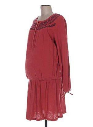 Robe maternité col rond rouge COLLINE femme