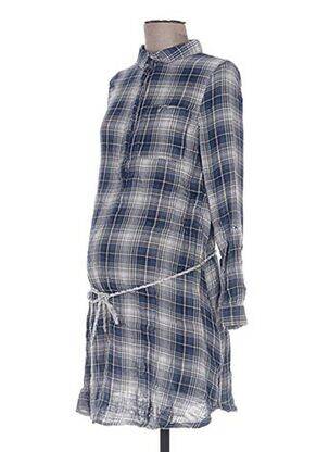 Tunique maternité imprimé carreaux bleu COLLINE femme