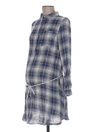 Tunique maternité col chemisier bleu COLLINE femme