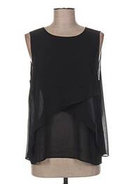 Top coupe fluide sans manche noir SO ESSENTIAL femme