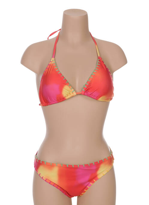 Maillot de bain 2 pièces orange VALEGE pour femme