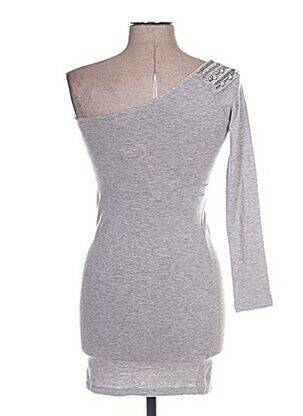 Tunique manches longues col rond gris FREE FOR HUMANITY femme