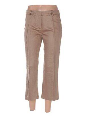 Pantacourt coupe droite taille basse marron LOLA femme
