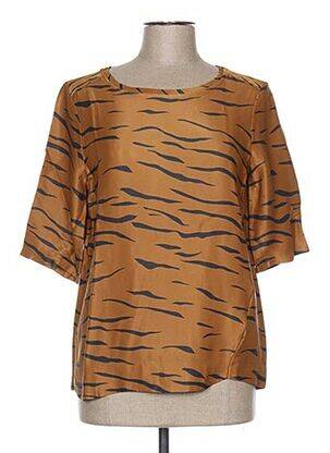 Blouse manches courtes manches courtes marron YAYA femme